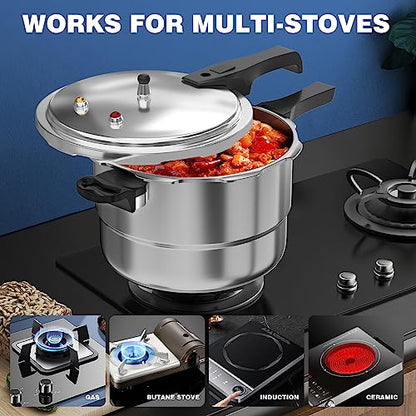 WantJoin 6Qt Aluminum Pressure Cooker w/Release Valve & Multiple Protective Devices,Pressure Canner Compatible with Gas & Induction Cooker,Canner Rack Included