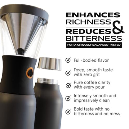 asobu Cold Brew Coffee Maker, Award-Winning 40oz Insulated Cold Brew Brewer with Portable Stainless Steel Carafe – No.1 Europe Coffee Fest Winner, Leakproof, BPA-Free, Keeps Cold 24H