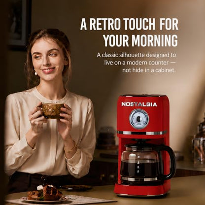 Nostalgia Classic Retro 10 Cup Coffee Maker, Red