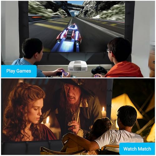 Hipicute Inflatable Movie Projector Screen 17Ft, Outdoor Movie Screen with Quiet Air Blower & Storage Bag, Supports Front/Rear Projection, Easy Setup, Ideal for Home Theater, Movie Nights