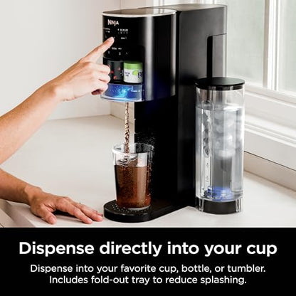 Ninja Thirsti Drink System, Soda Maker, Create Unique Sparkling & Still Drinks, Personalize Size & Flavor, Carbonated Water Machine, 60L CO2 Cylinder & Variety of Flavored Water Drops, Black WC1001