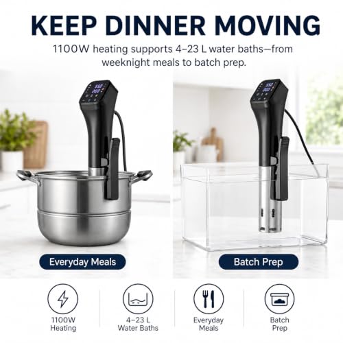 WiFi Sous Vide Cooker, 1100W Immersion Circulator with App Control