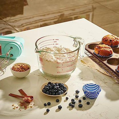 8 Cup Large Glass Measuring Cup - Kitchen Mixing Bowl Liquid Measure Cups Glass Tupperware Bakeware Set, Punch Bowl, Batter Bowl.