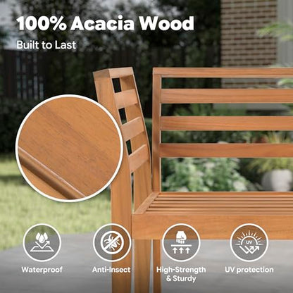 Werph 5-Piece Acacia Wood Patio Sectional Set