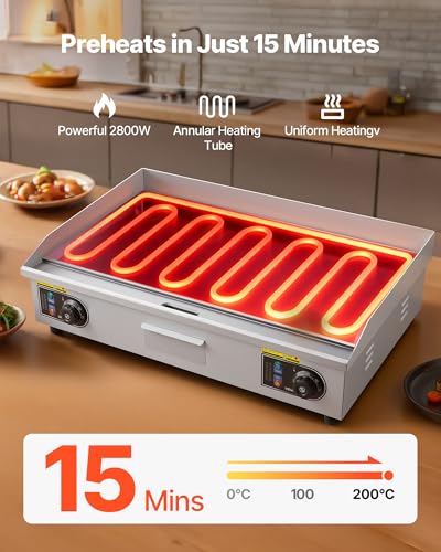 VEVOR Commercial Electric Griddle, 30" No Plug, Countertop Flat Top Griddle