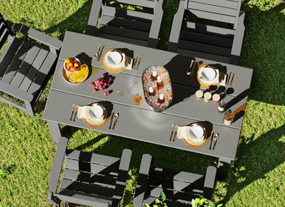 GREENVINES 5-piece Outdoor Dining Set, HDPE Table & 4 Chairs, Gray