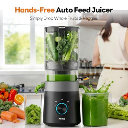 Aeitto 3-in-1 Juicer Machines, 6.0" Wide Mouth, Mesh-Free Easy to Clean