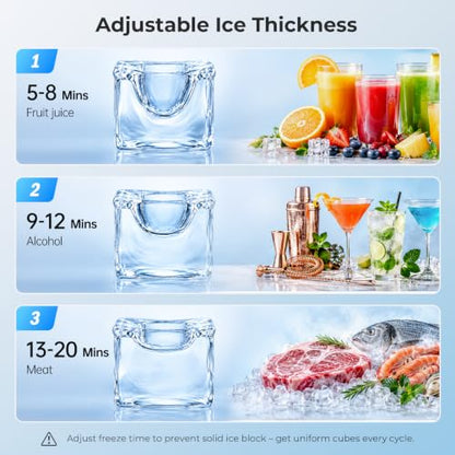 Zomagas 110LBS/24H Commercial Ice Maker Machine Under Counter/Freestanding