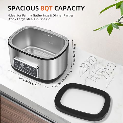 Homtone Sous Vide Cooker, 8 Quart Suveed Cooking Machine, All-in-One Design