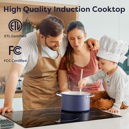 CIARRA 30 inch Induction Cooktop 4 Burners, 8200W Built-in Induction Stovetop with Booster, Timer & Safety Lock – Professional Heavy‑Duty
