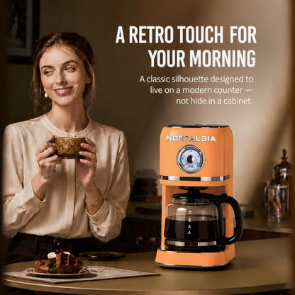 Nostalgia Classic Retro 10 Cup Coffee Maker, Orange