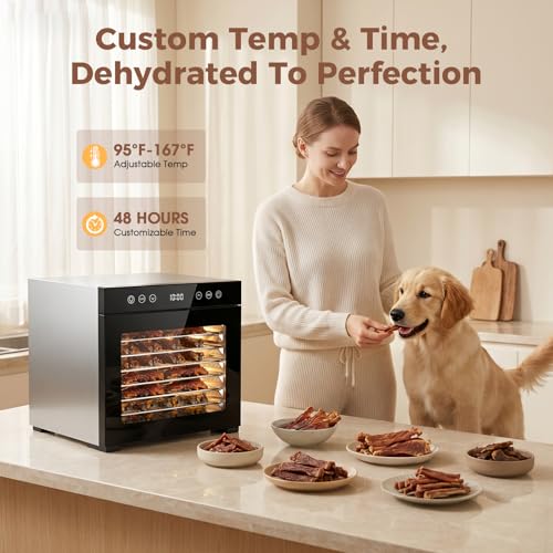 Food Dehydrator Machine, Large Food Dryer with 8 Stainless Steel Trays