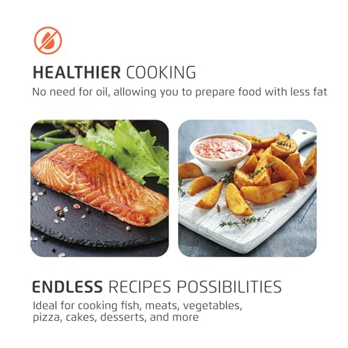 Air Fryer Oven 1800W, 12.7QT Capacity, Touchscreen Panel, Automatic Shut-Off, Toaster + Airfryer – Black & Stainless Steel – Mondial