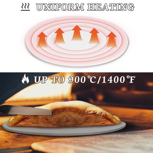 AUPLEX 9'' Pizza Stone for Oven and Grill Round Baking Stone Heavy Duty Cordierite Pizza Cooking Pan for Indoor Electric Ovens Baking Crisp Crust Pizza Bread with RV Oven Home(23cm*1cm)