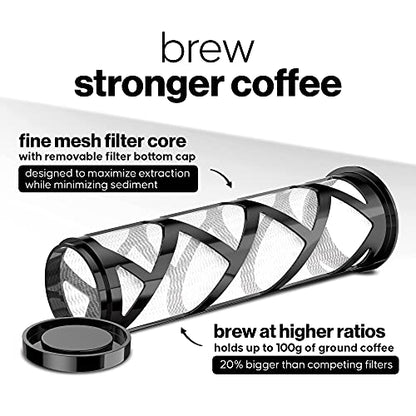 COFFEE BEAR – Cold Brew Coffee Maker and Iced Tea Brewer, Large 1.3L (44oz) Borosilicate Glass Pitcher with Reusable Mesh Filter, Easy to Clean, Dishwasher Safe