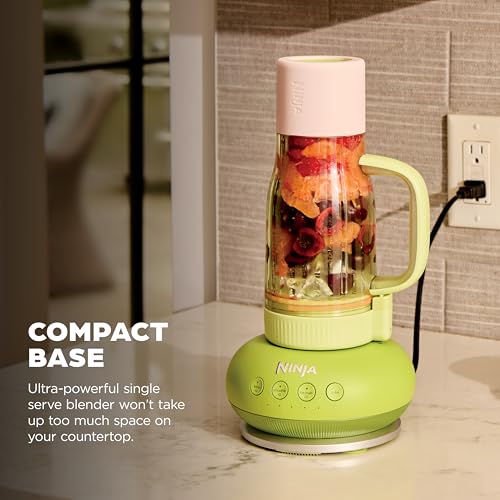 Ninja Blendboss™ | Personal Blender for Smoothies & Frozen Drinks | 26oz Travel Tumbler with LeakProof Lid, Chug Spout & Detachable Straw | Auto-iQ Technology | Watermelon Bubble Gum | DB351GN