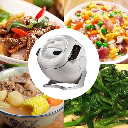 Automatic Cooking Machine, 6L Auto Cooking Wok, 3 Speed Adjustable, 360° Automatic Rotation, for Stir Frying Stewing Cooking" (220v)