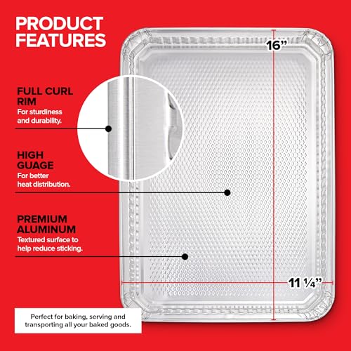 Stock Your Home Aluminum Pans Cookie Sheet Baking Pans (30 Pack) Disposable Foil Trays - Reusable and Durable Nonstick Baking Sheets – Cookie Sheet Pans