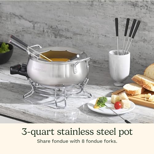 Cuisinart Electric Fondue Set, Nonstick Interior, 3-Quart Pot & 8 Forks