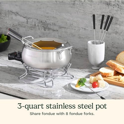 Cuisinart Electric Fondue Set, Nonstick Interior, 3-Quart Pot & 8 Forks