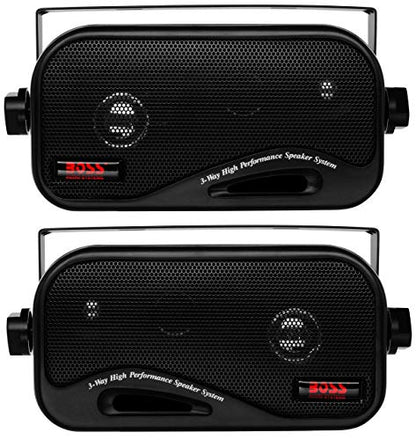 BOSS Audio Systems AVA6200 3 Inch Enclosed Box Stereo Speakers - 200 Watts (per pair), 3 Way, Full Range, Indoor, Outdoor, Marine, Sold in Pairs
