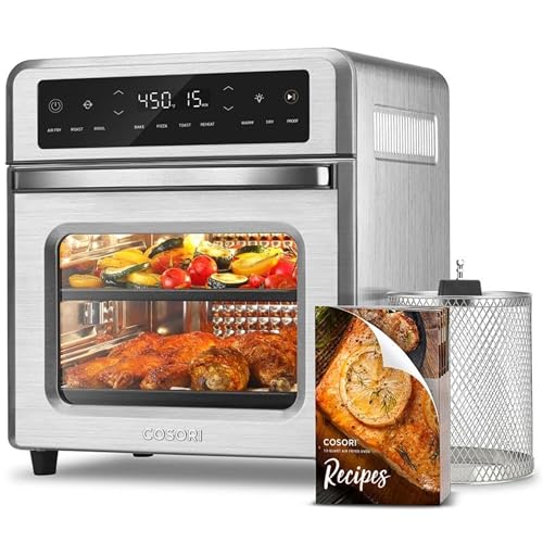 Cosori 11-in-1 Air Fryer Oven, 13Qt Small Footprint Airfryer combo with Rotisserie, Toast, Bake, Roast, Reheat Functions and more, Recipe Book & 6 Accessories Included, Perfect for Small Countertop