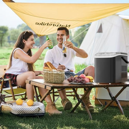 NEWBULIG Ice Makers Countertop with Handle, Portable Ice Machine, 9 Bullet Ice Cubes in 6 Mins, 26lbs in 24Hrs, Auto-Cleaning, with Basket and Scoop, for Home, Kitchen, RV, Camping,Black