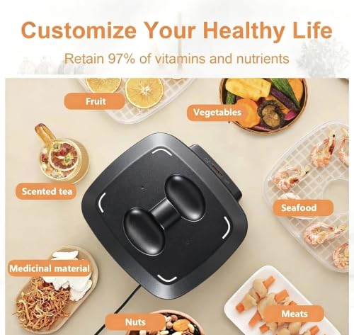 Food Dehydrator with Digital Timer, 6 Tier, BPA Free, Overheating Protection, Food Grade, Blue
