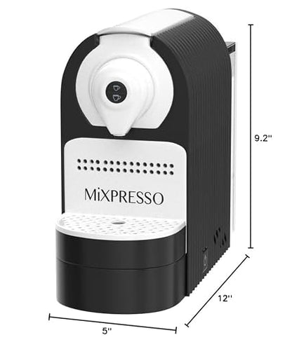 Mixpresso Black Espresso Coffee Machine – Compact 1400W Single Serve Coffee Maker Compatible with Nespresso OriginalLine Capsules, One-Touch Operation, 19-Bar Italian Pump, 27oz Water Tank