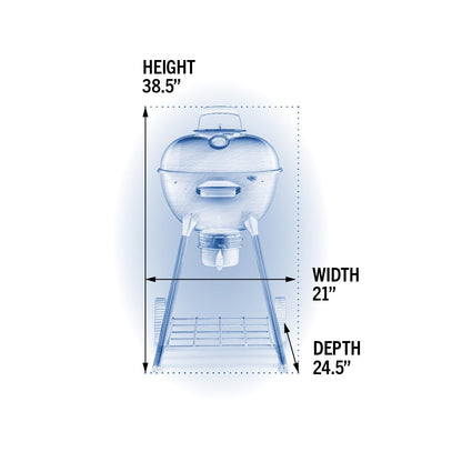 Napoleon NK18 Premium Charcoal Kettle Grill, Black, Porcelain-Enameled Lid and Bowl, Chrome-Plated Cooking Grid