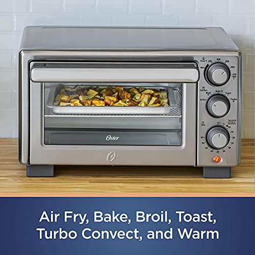 Oster Compact Countertop Oven With Air Fryer, Stainless Steel