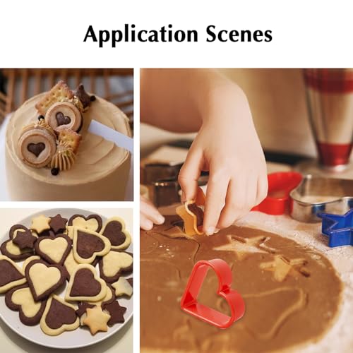 HiempTru Cookie Cutter Set 24 PCS, Heart Star Round Shapes Cookie Cutters Mold Plastic Homemade Mini Biscuit Cutters Sandwich Cutter for DIY, Kitchen, Baking, Birthday, Pancake Maker Supplies 2 Inch