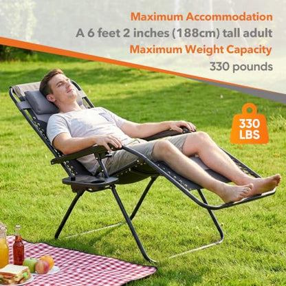 Sweetcrispy Oversized Padded Zero Gravity Lounge Chairs, Outdoor Recliner