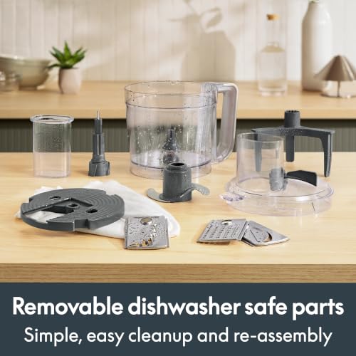 bella CHOP Deluxe 10-Cup Food Processor with Built-In Storage, Slate