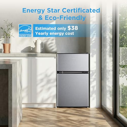 Midea 3.1 Cu.ft Mini Fridge with Freezer, Energy Star Certified, for Dorm