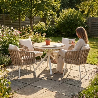 SUNSITT Outdoor Dining Set for 4, Metal Patio Furniture Dining Table Set