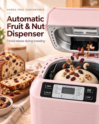 Kitchen in the Box Bread Maker, 2LB Bread Machine with Auto Nut Dispenser