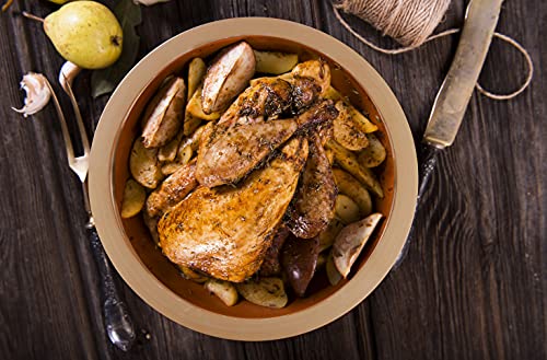 Reston Lloyd Eurita 4 Quart Terracotta Clay Non Stick Dutch Oven – Natural, Lead Cadmium‑Free, Oven & Microwave Safe, Rustic Slow-Cooker Pot Roasting & Casseroles, Healthy cooking with recipe guide