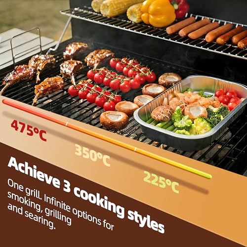 IRONYAK Small Charcoal Grills Outdoor 19 In. BBQ Smoker Foldable Side Table