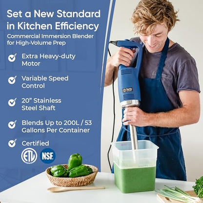 TK Commercial Immersion Blender 750W Heavy Duty for Restaurants - 20" Shaft