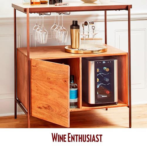 Wine Enthusiast 6-Bottle Countertop Wine Cooler – Compact Mini Fridge for Kitchen or Bedroom with 3 Shelves, Energy-Efficient Cooling, Adjustable Digital Temperature Control