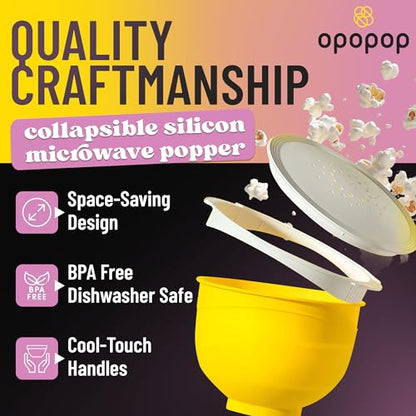 Opopop Silicone Popcorn Popper - Collapsible Microwave Popcorn Maker