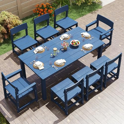 Jocoevol 9 Piece Outdoor Dining Table Set for 8 HIPS Patio Dining Sets