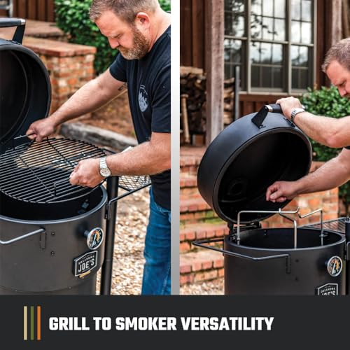 Oklahoma Joe's Bronco Pro 21.5 in. Heavy Duty Charcoal Drum Smoker and Grill with 366 sq. in. Cooking Area in Black