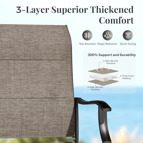 MIXPATIO Patio Dining Set for 8 w/Square Table & High Back Swivel Chairs