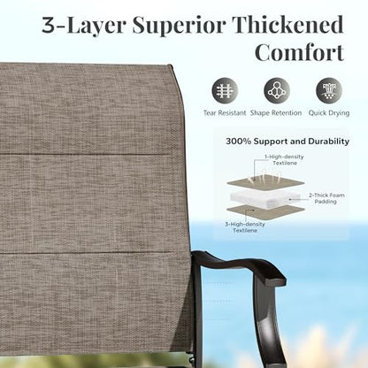 MIXPATIO Patio Dining Set for 8 w/Square Table & High Back Swivel Chairs