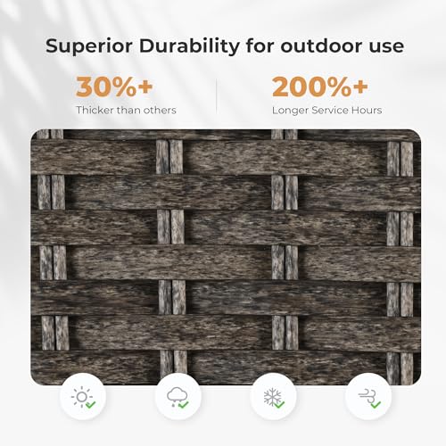 HAPPATIO 7-Piece Patio Dining Set with Wicker Swivel Patio Chairs