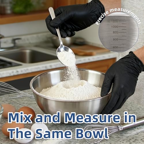 fecoqi 3-Piece Stainless Steel Mixing Bowls (7.1") Metal Bowl Set with Measurement Marks, Dishwasher Safe & Stackable - Perfect for Baking, Salad Making, Meal Prep and Kitchen Use