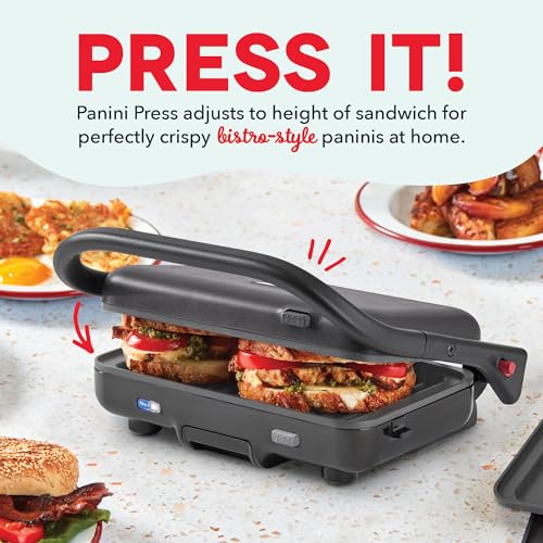 Dash MultiMaker Flex Press Grill System, Removable Plates, Forged Iron