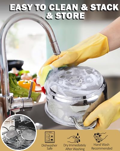 Cook N Home 3-Quart Stainless Steel Pot, Small Stock Pot with Glass Lid, Basics Saucier Casserole Stockpot